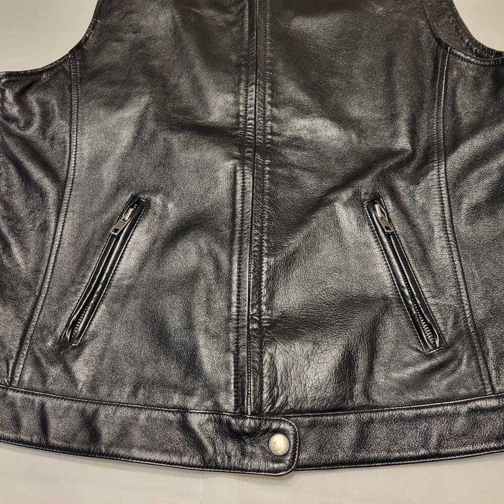 Telluride Clothing Co. Women's Leather Black Vest Jacket  Full Zip Size Large - Picture 4 of 15